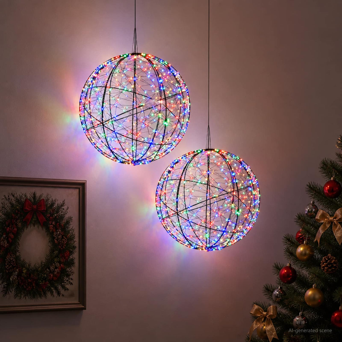 Christmas Finial Light 2 pcs 1900 LEDs Multicolour