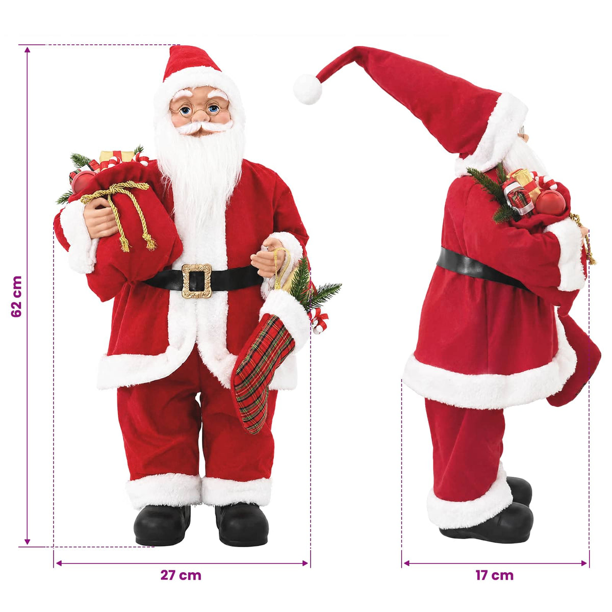 Santa Claus Figure Red 62 cm Polyester