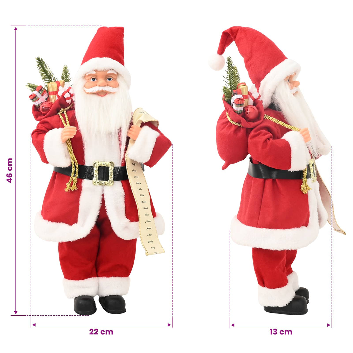 Santa Claus Figure Red 46 cm Polyester