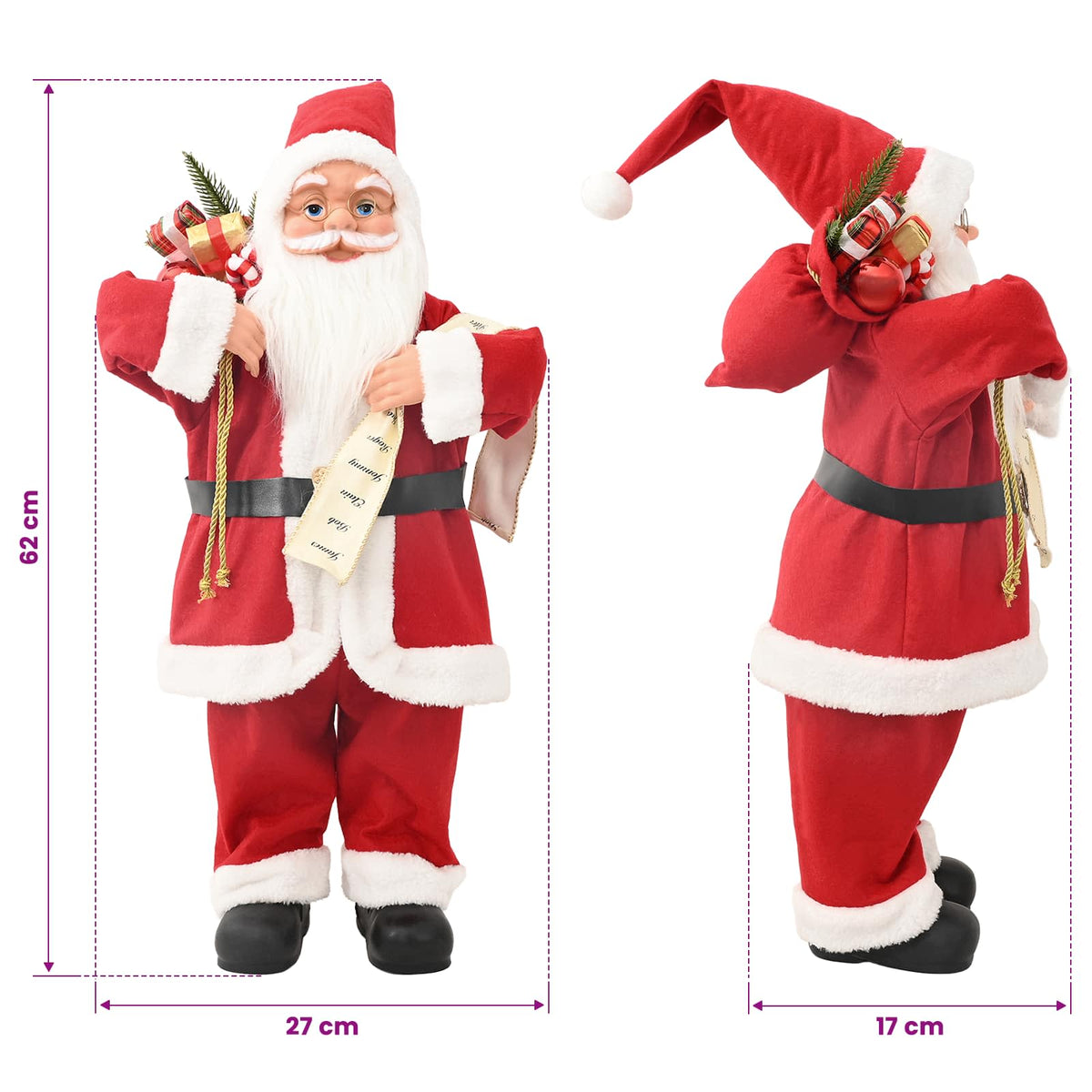 Santa Claus Figure Red 62 cm Polyester
