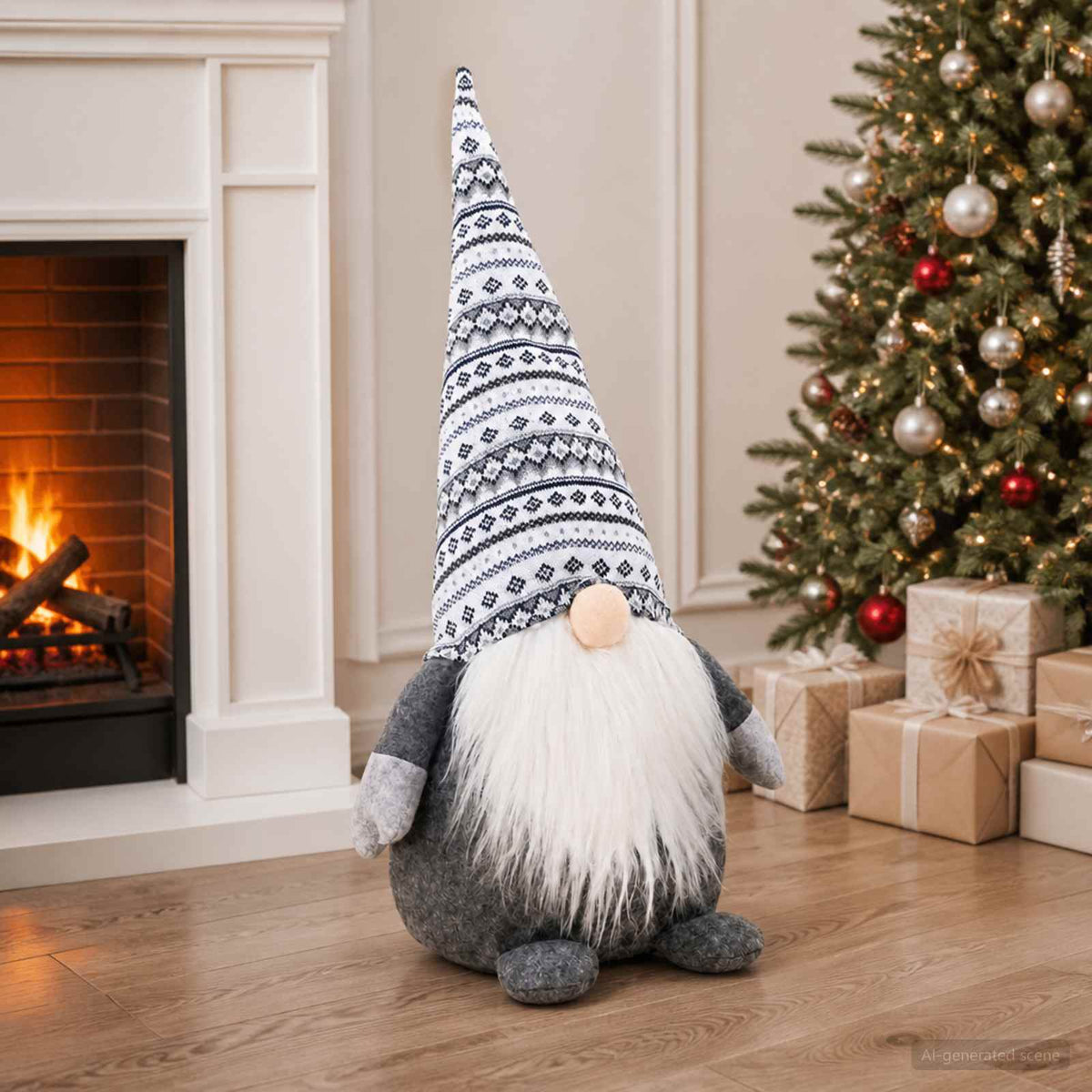 Christmas Gnome Grey 60 cm Polyester