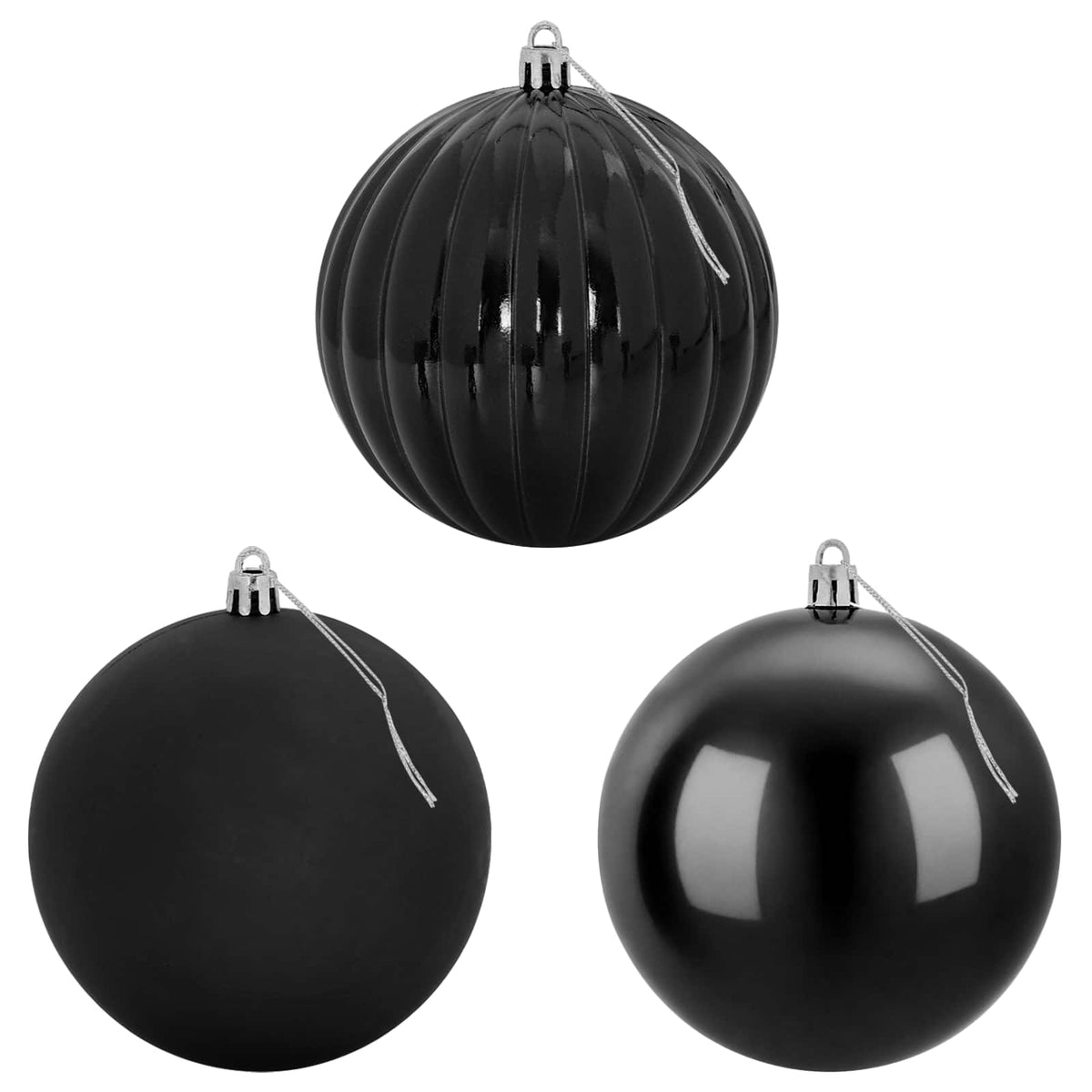 Christmas Ball Set XXL 4 pcs Black Dia. 20 cm Plastic