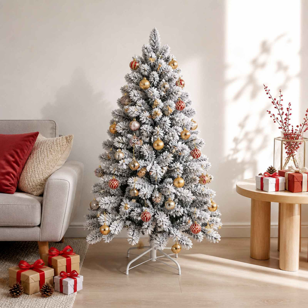 Christmas Ball Set 30 pcs Gold and Red Ø 6 cm Plastic
