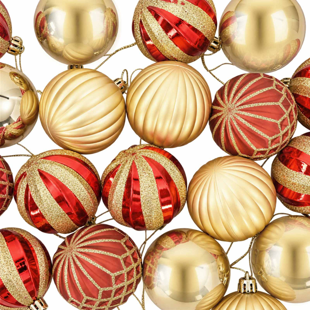 Christmas Ball Set 30 pcs Gold and Red Ø 6 cm Plastic