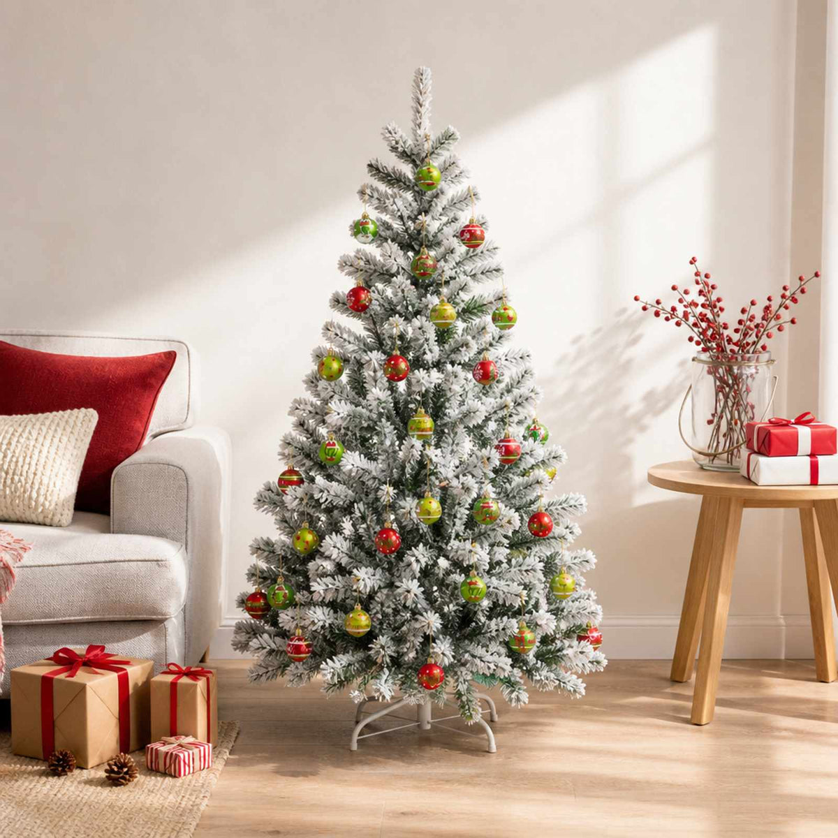 Christmas Ball Set 30 pcs Light Green Dia. 6 cm Plastic