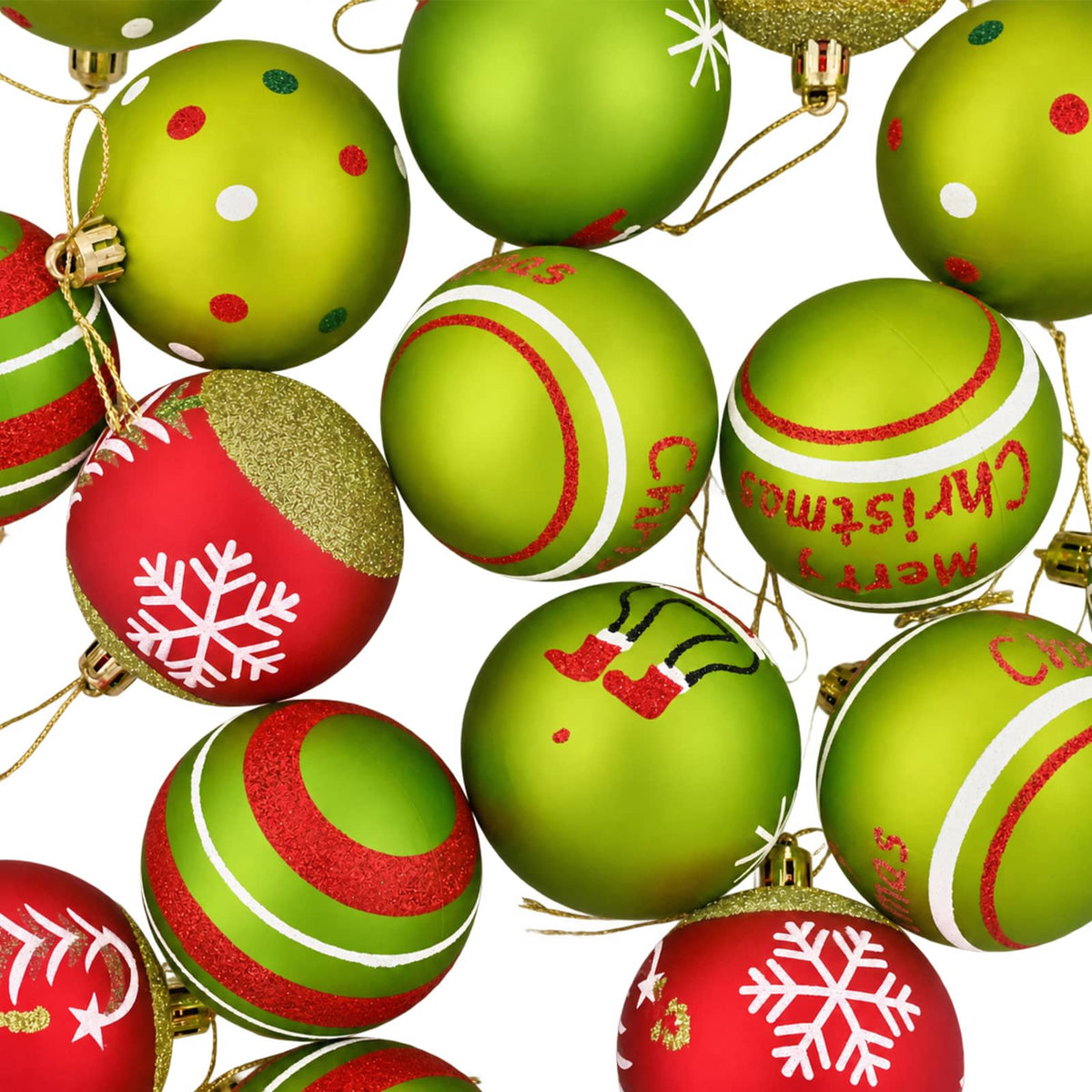 Christmas Ball Set 30 pcs Light Green Dia. 6 cm Plastic