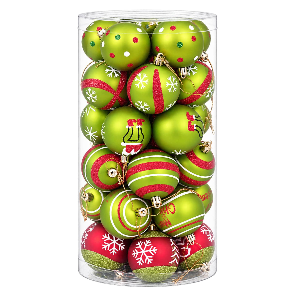 Christmas Ball Set 30 pcs Light Green Dia. 6 cm Plastic