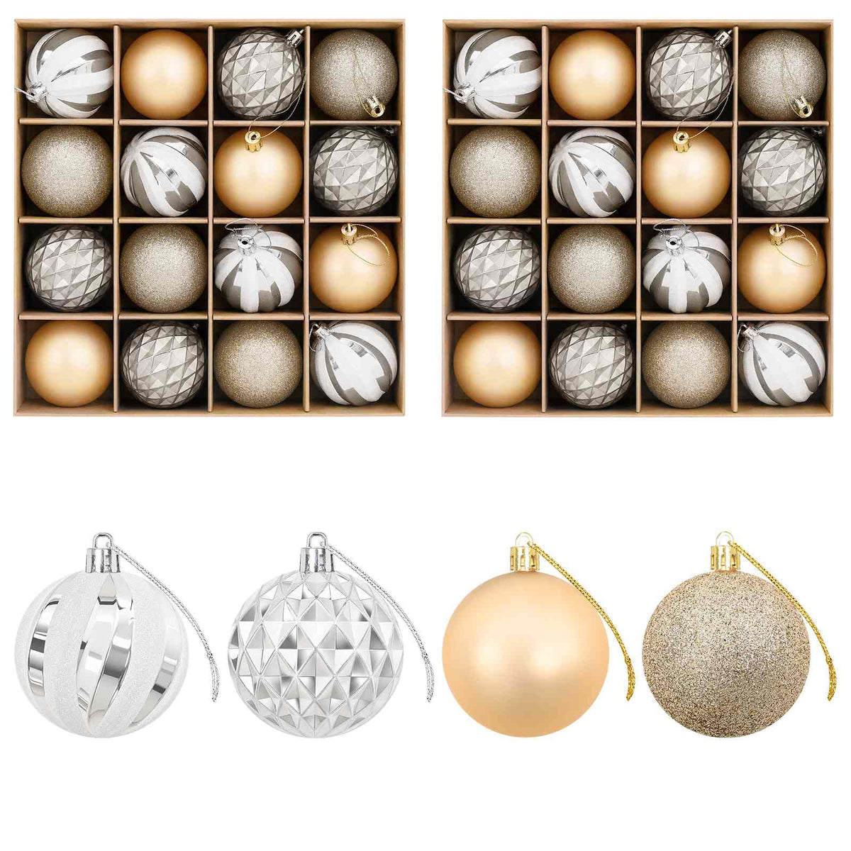 Christmas Ball Set 32 pcs Gold Ø 6 cm Plastic