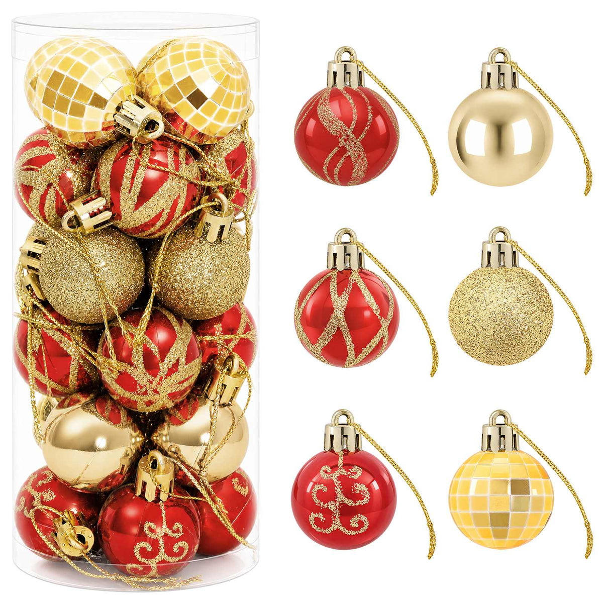 Christmas Ball Set 72 pcs Gold and Red Ø 3 cm Plastic