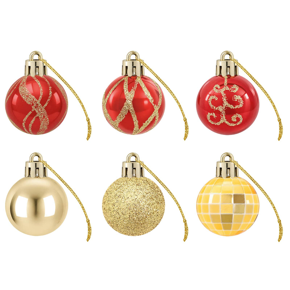 Christmas Ball Set 72 pcs Gold and Red Ø 3 cm Plastic