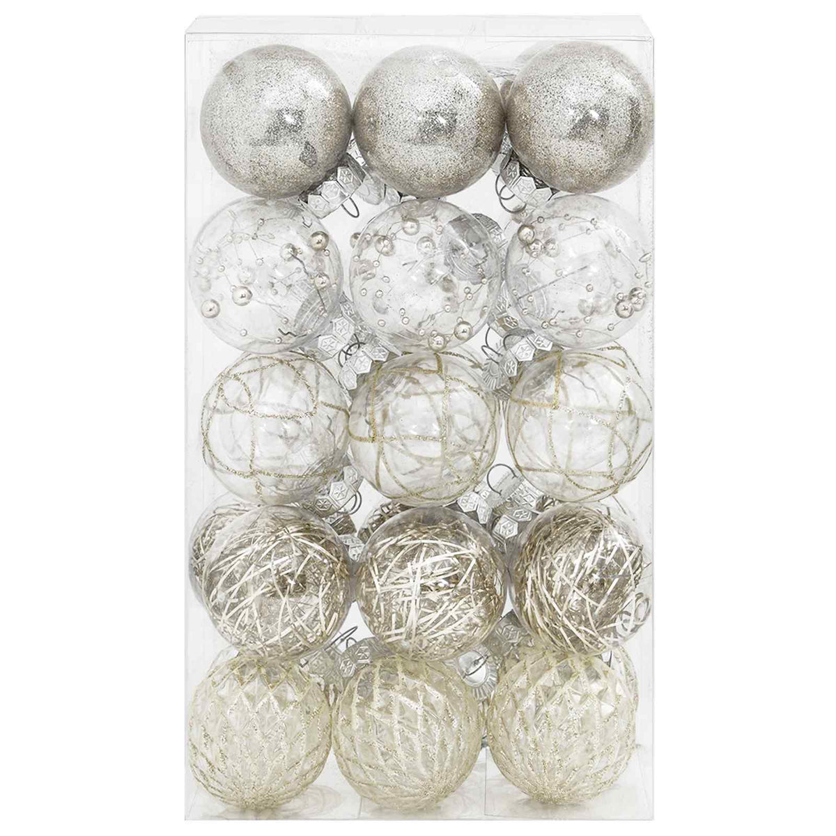 Christmas Ball Set 30 pcs Champagne Dia. 6 cm PET