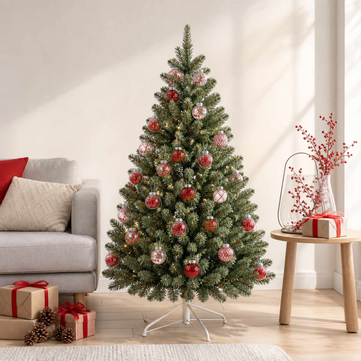 Christmas Ball Set 30 pcs Red Dia. 6 cm PET
