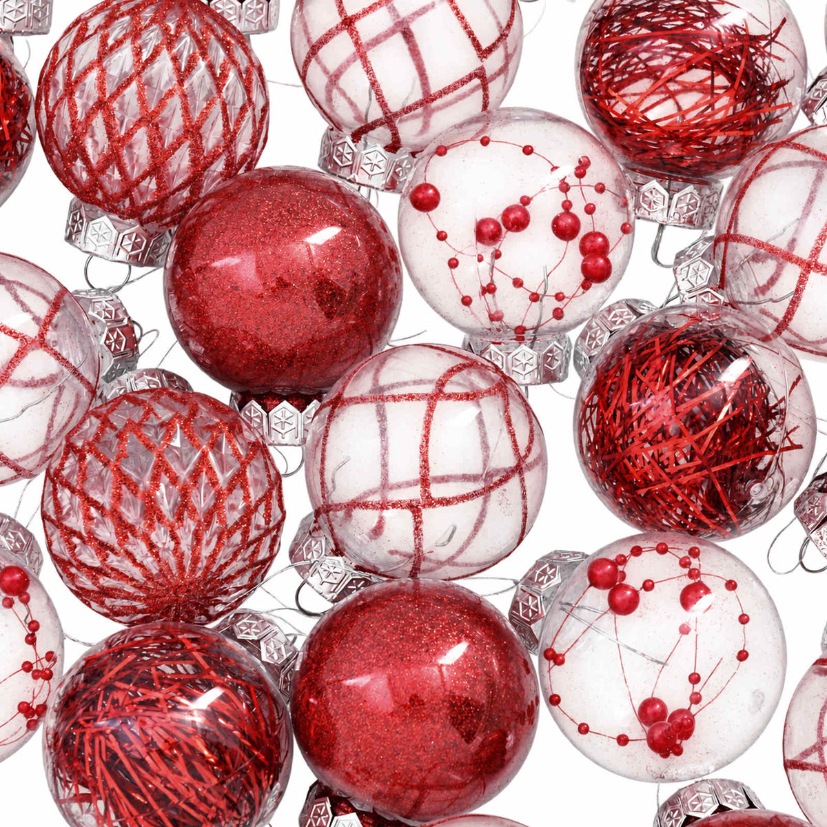 Christmas Ball Set 30 pcs Red Dia. 6 cm PET