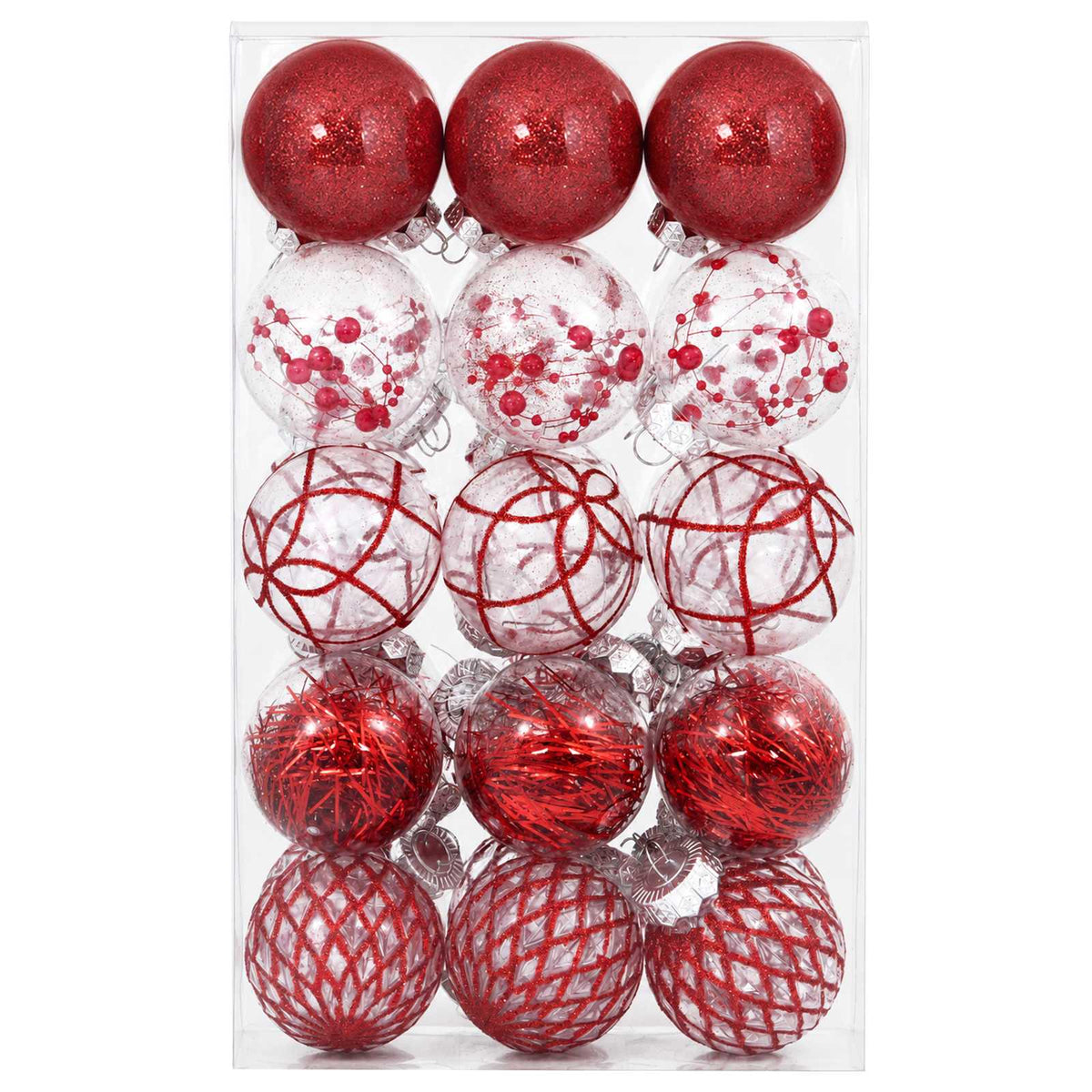 Christmas Ball Set 30 pcs Red Dia. 6 cm PET