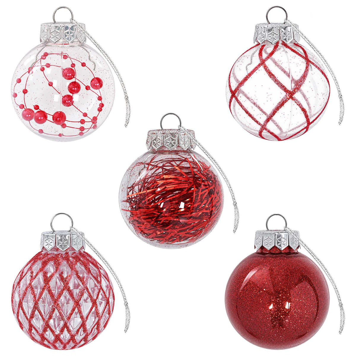 Christmas Ball Set 30 pcs Red Dia. 6 cm PET