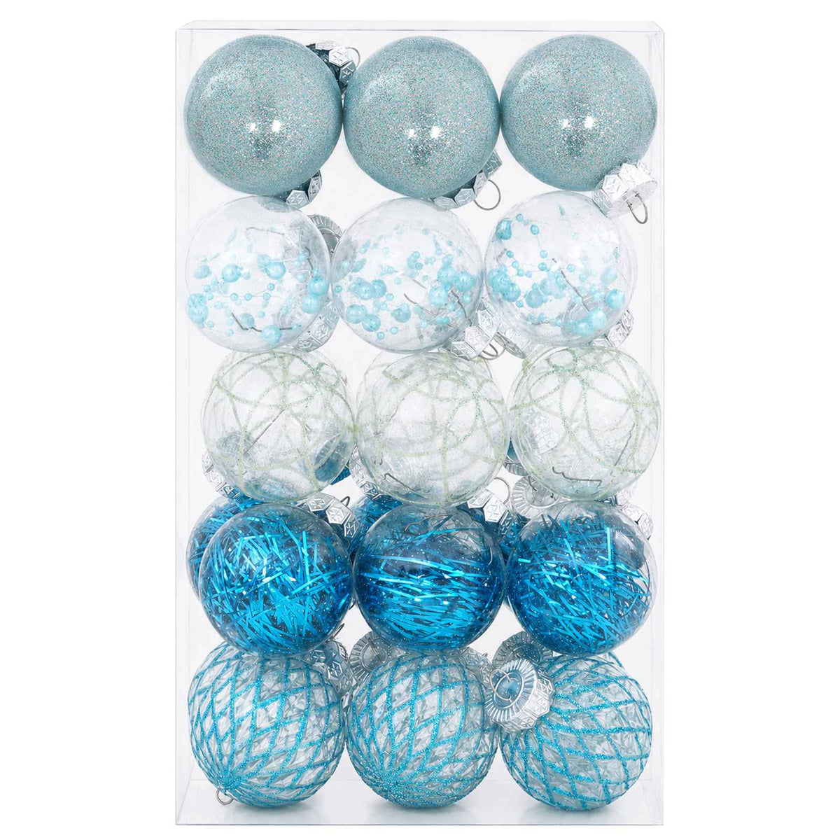 Christmas Ball Set 30 pcs Blue Dia. 6 cm PET