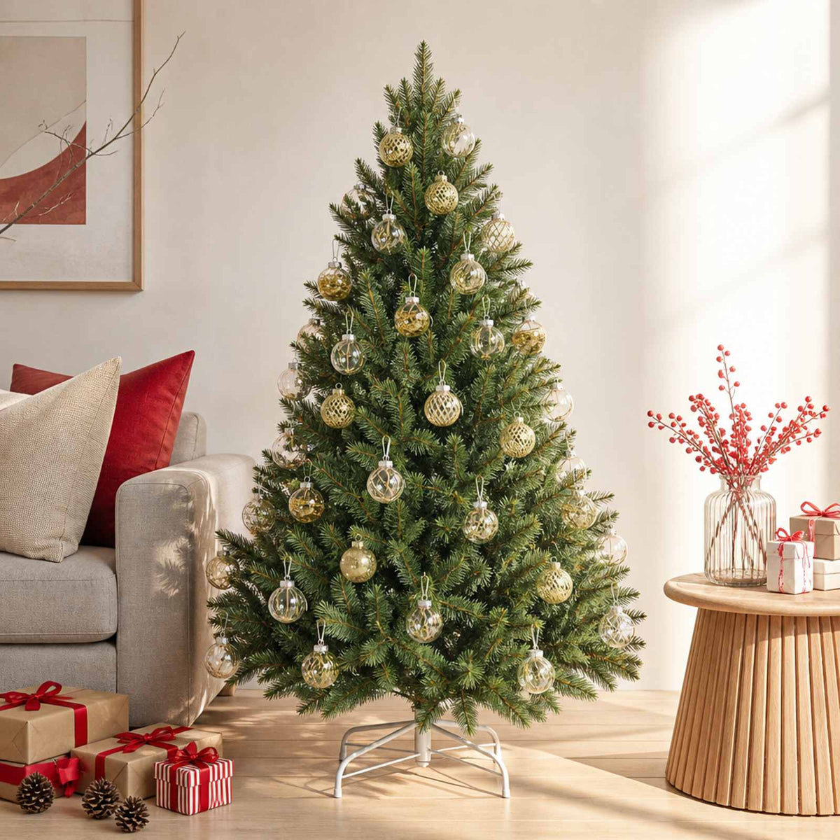 Christmas Ball Set 30 pcs Gold Dia. 6 cm PET