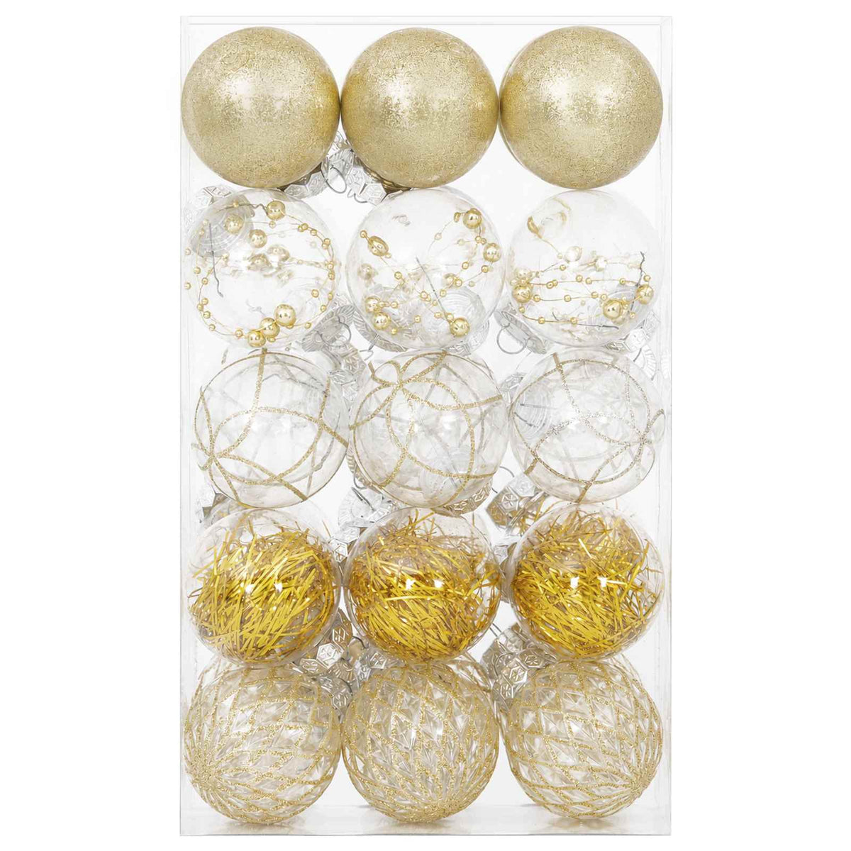 Christmas Ball Set 30 pcs Gold Dia. 6 cm PET