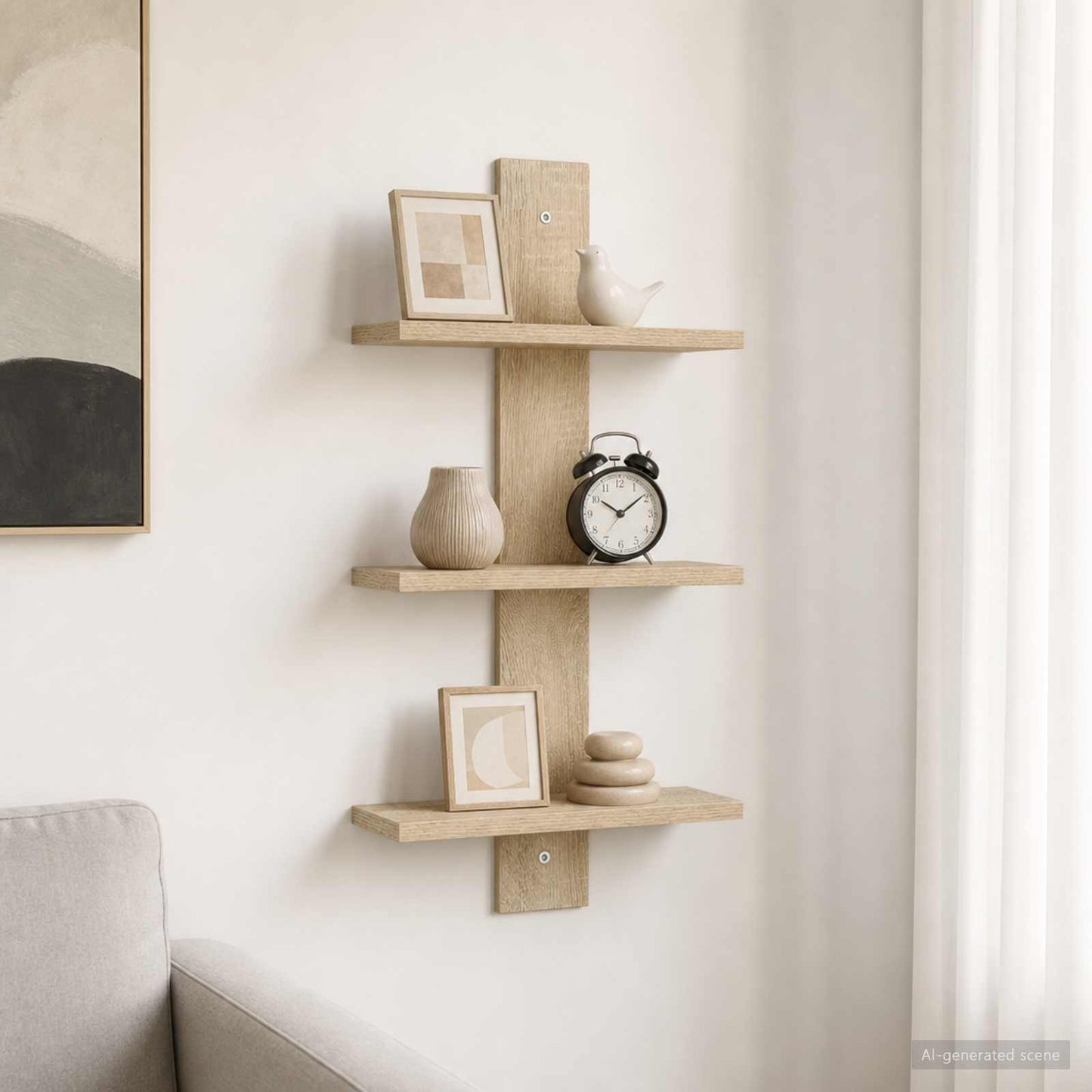 Wall Shelf Sonoma Oak 30 x 13.5 x 64.5 cm Engineered Wood