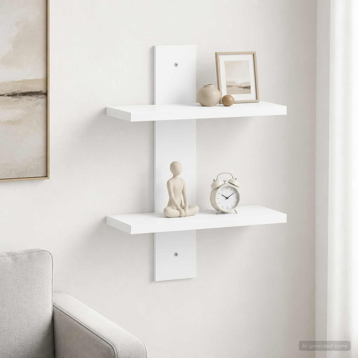 Wall Shelf White 30 x 13.5 x 43 cm Engineered Wood