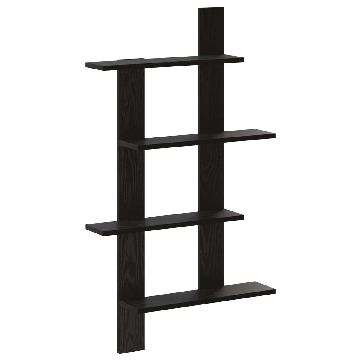 Wall Shelf Black Oak 61 x 13.5 x 105 cm Engineered Wood