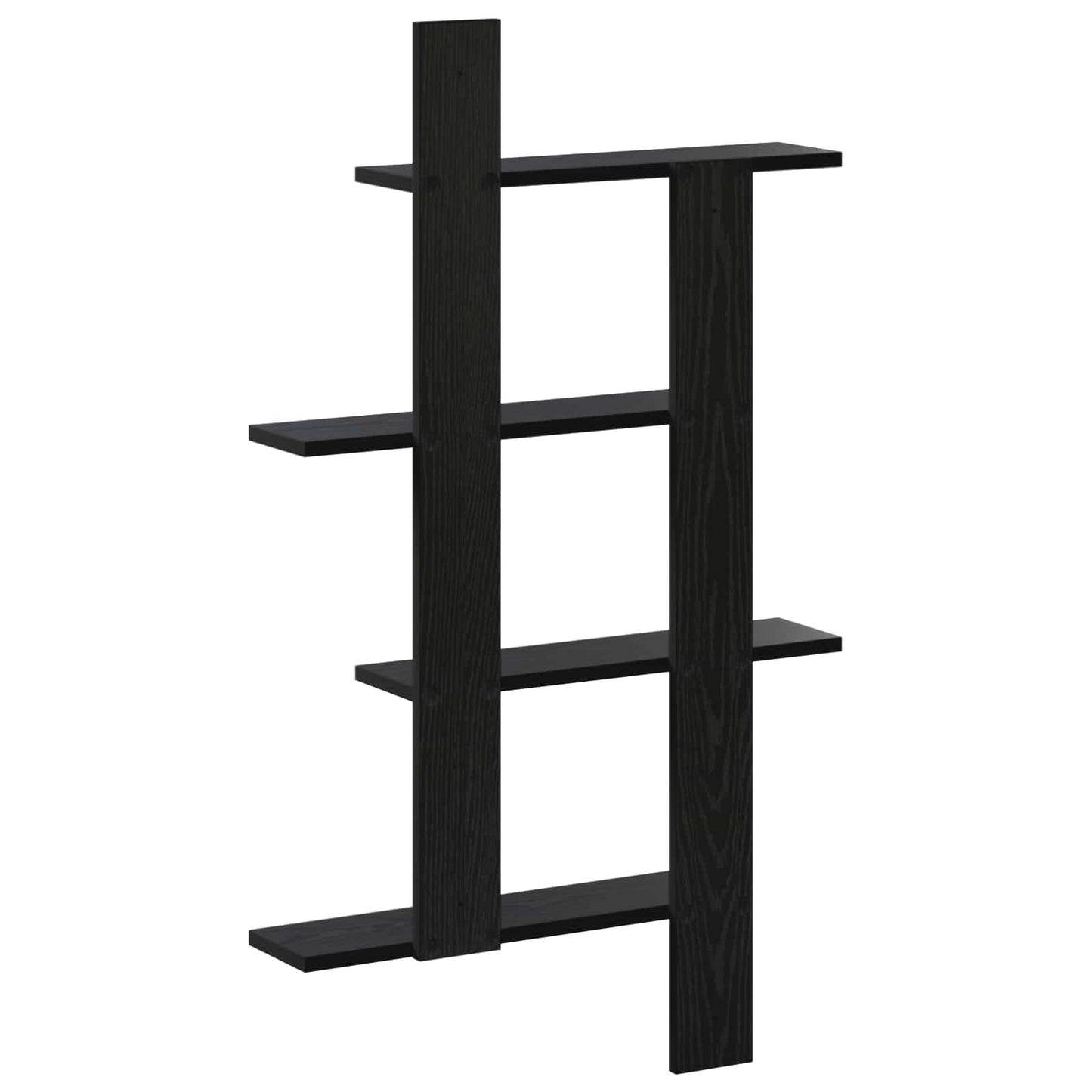 Wall Shelf Black Oak 61 x 13.5 x 105 cm Engineered Wood