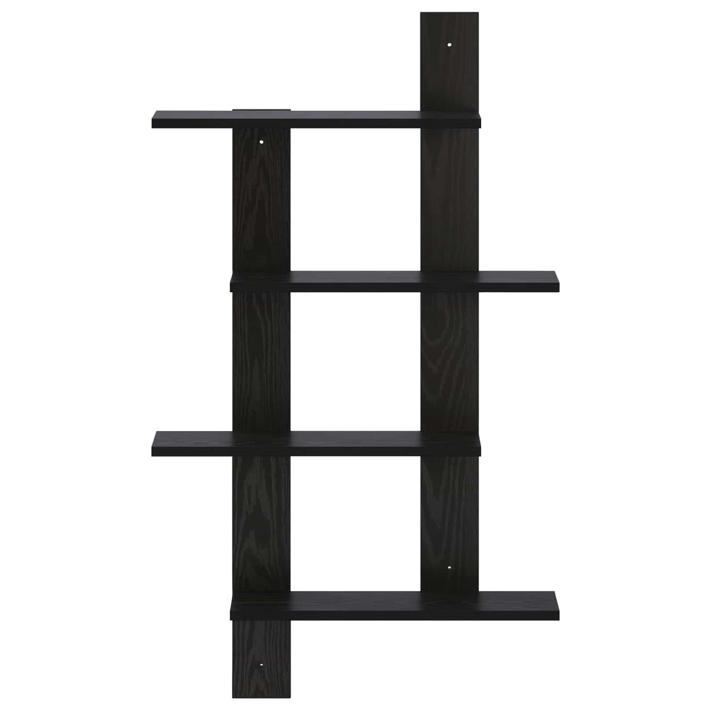 Wall Shelf Black Oak 61 x 13.5 x 105 cm Engineered Wood