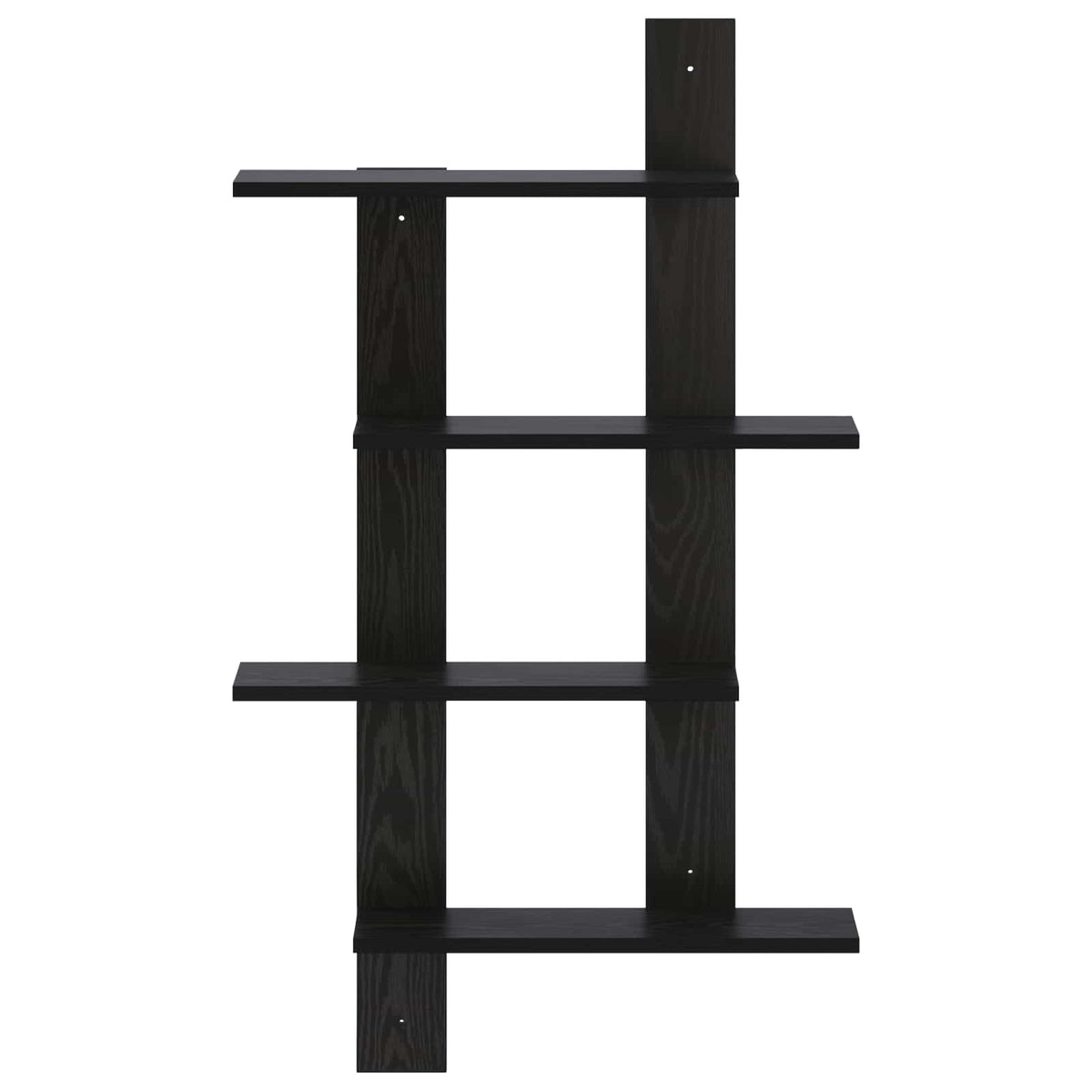 Wall Shelf Black Oak 61 x 13.5 x 105 cm Engineered Wood