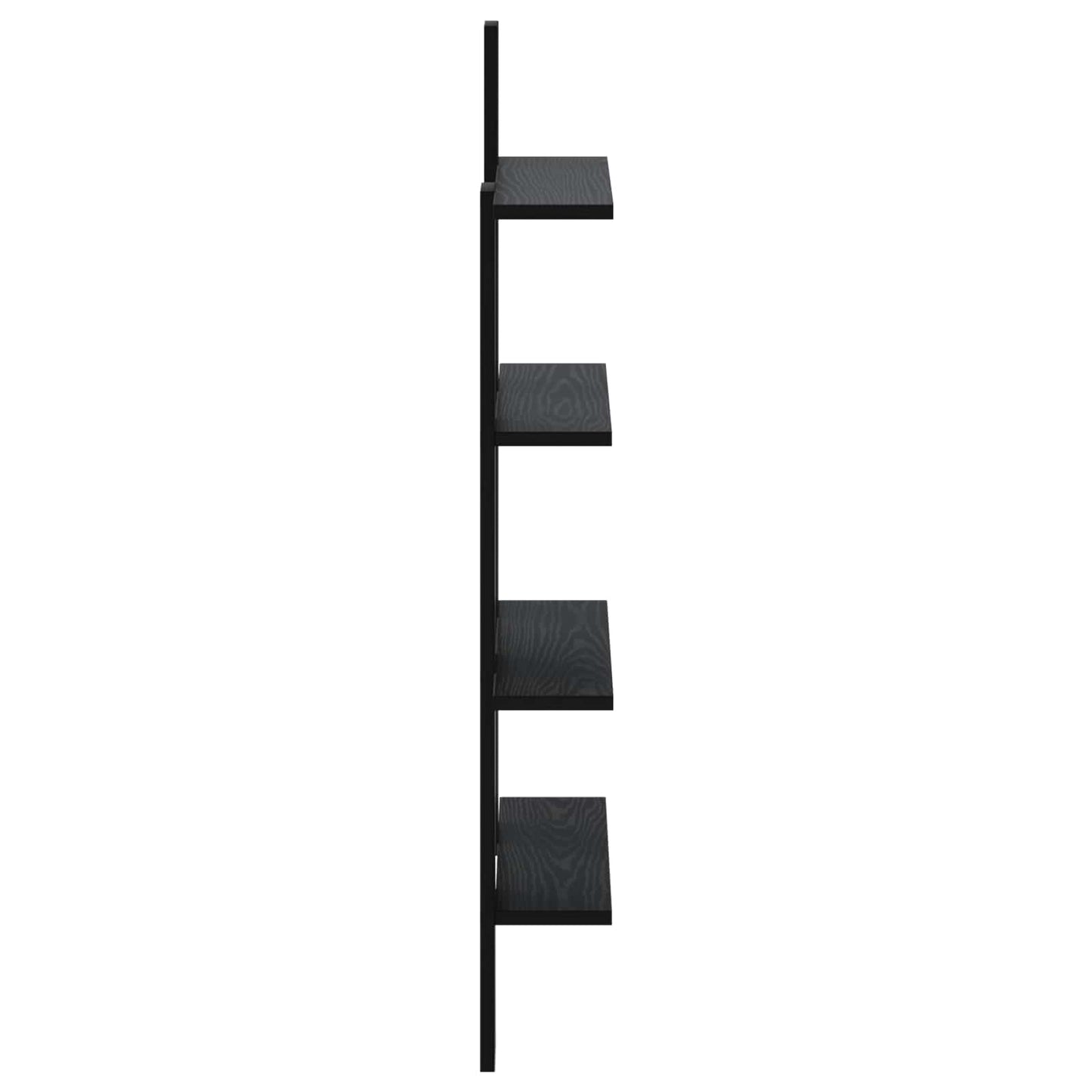 Wall Shelf Black Oak 61 x 13.5 x 105 cm Engineered Wood