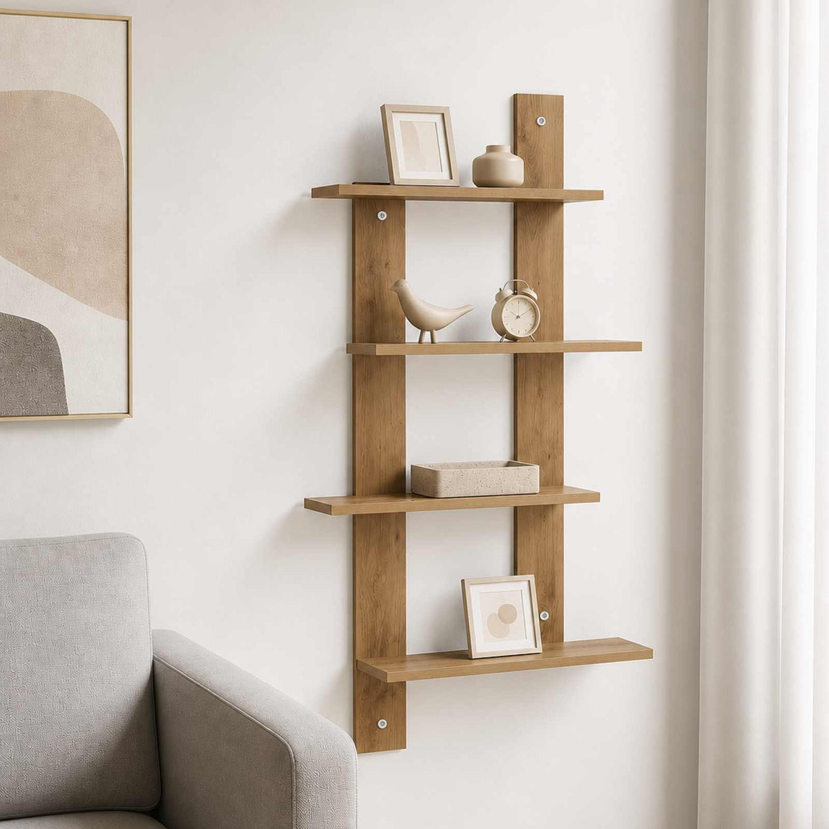 Wall Shelf Artisan Oak 61 x 13.5 x 105 cm Engineered Wood
