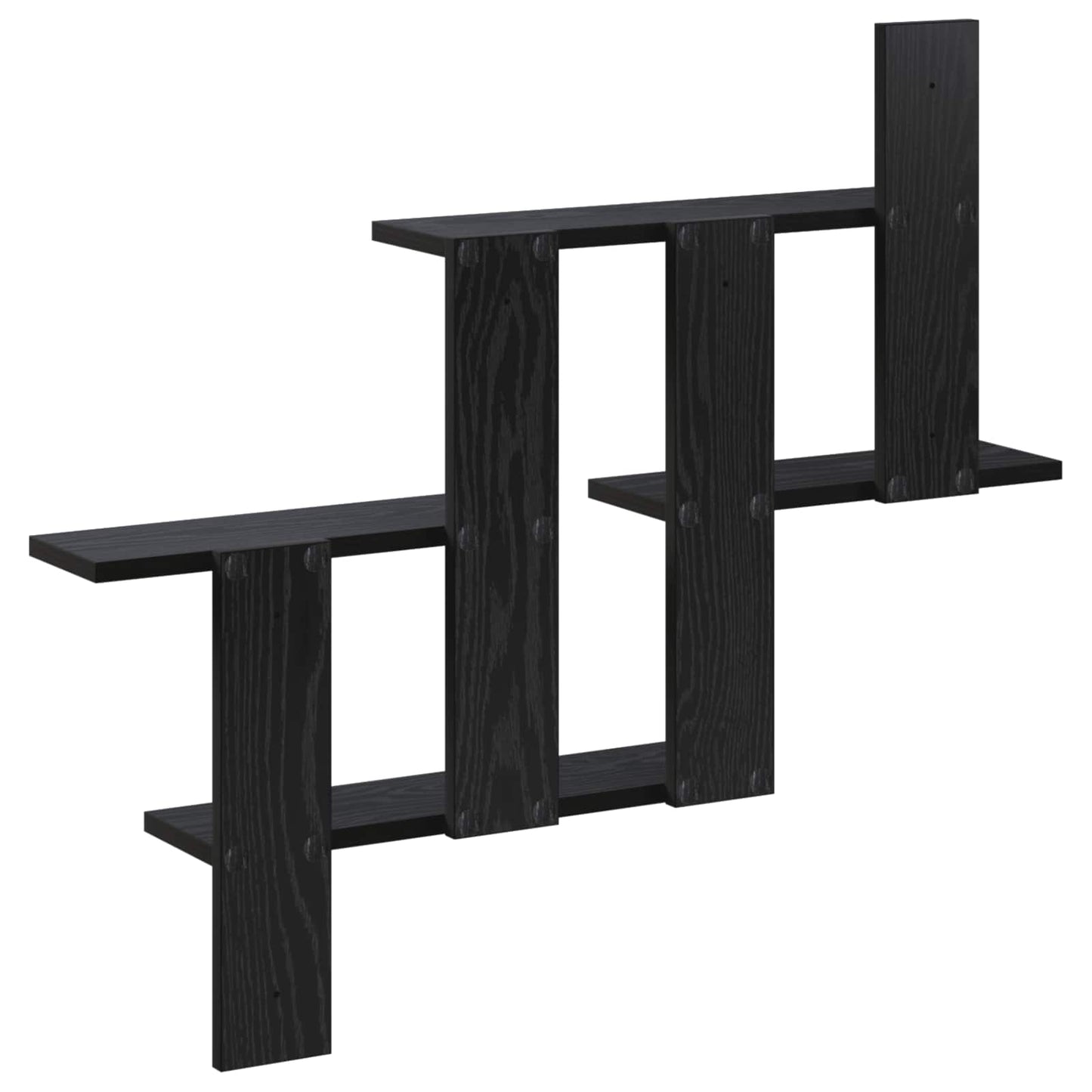 Wall Shelf Black Oak 85 x 13.5 x 73.5 cm Engineered Wood