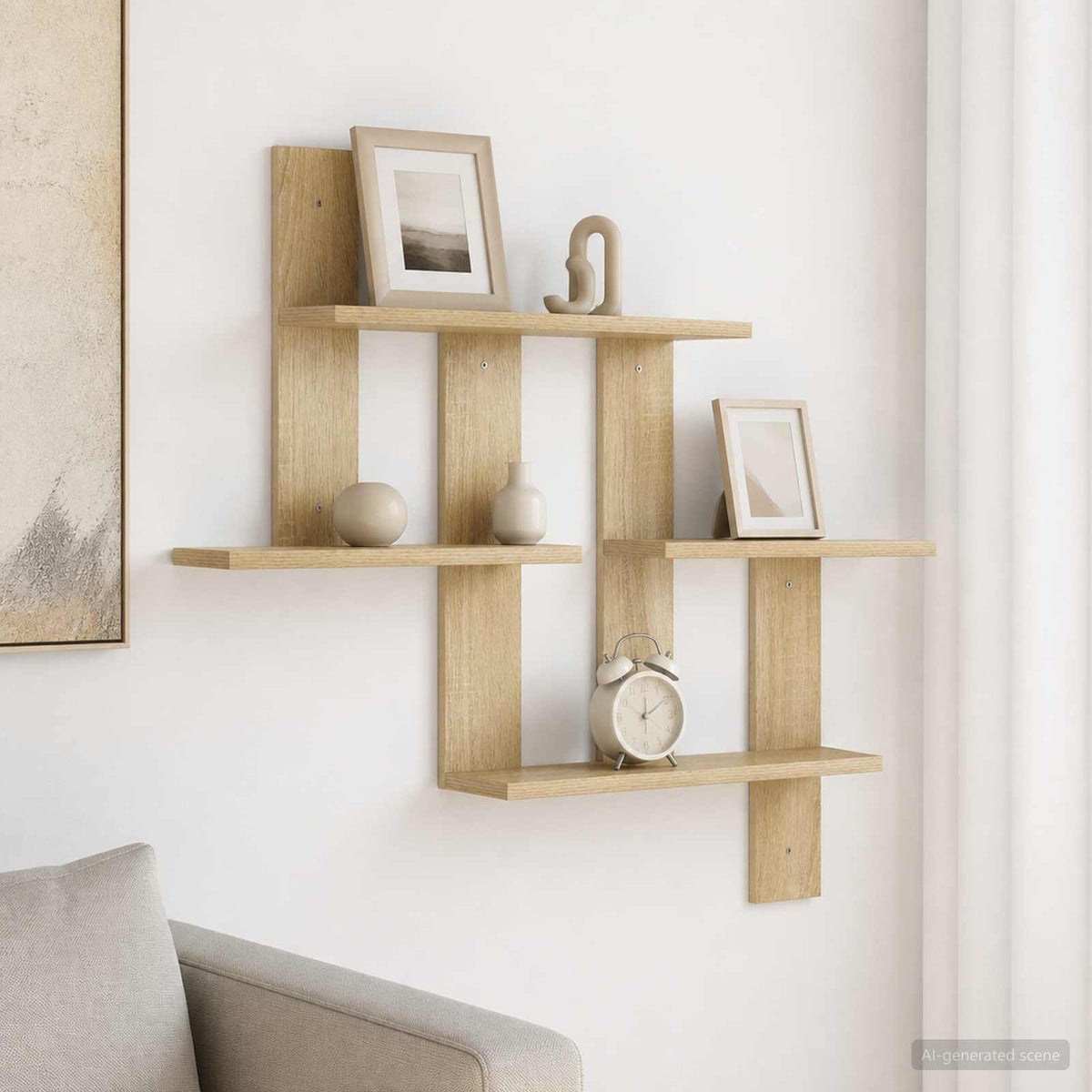 Wall Shelf Sonoma Oak 85 x 13.5 x 73.5 cm Engineered Wood