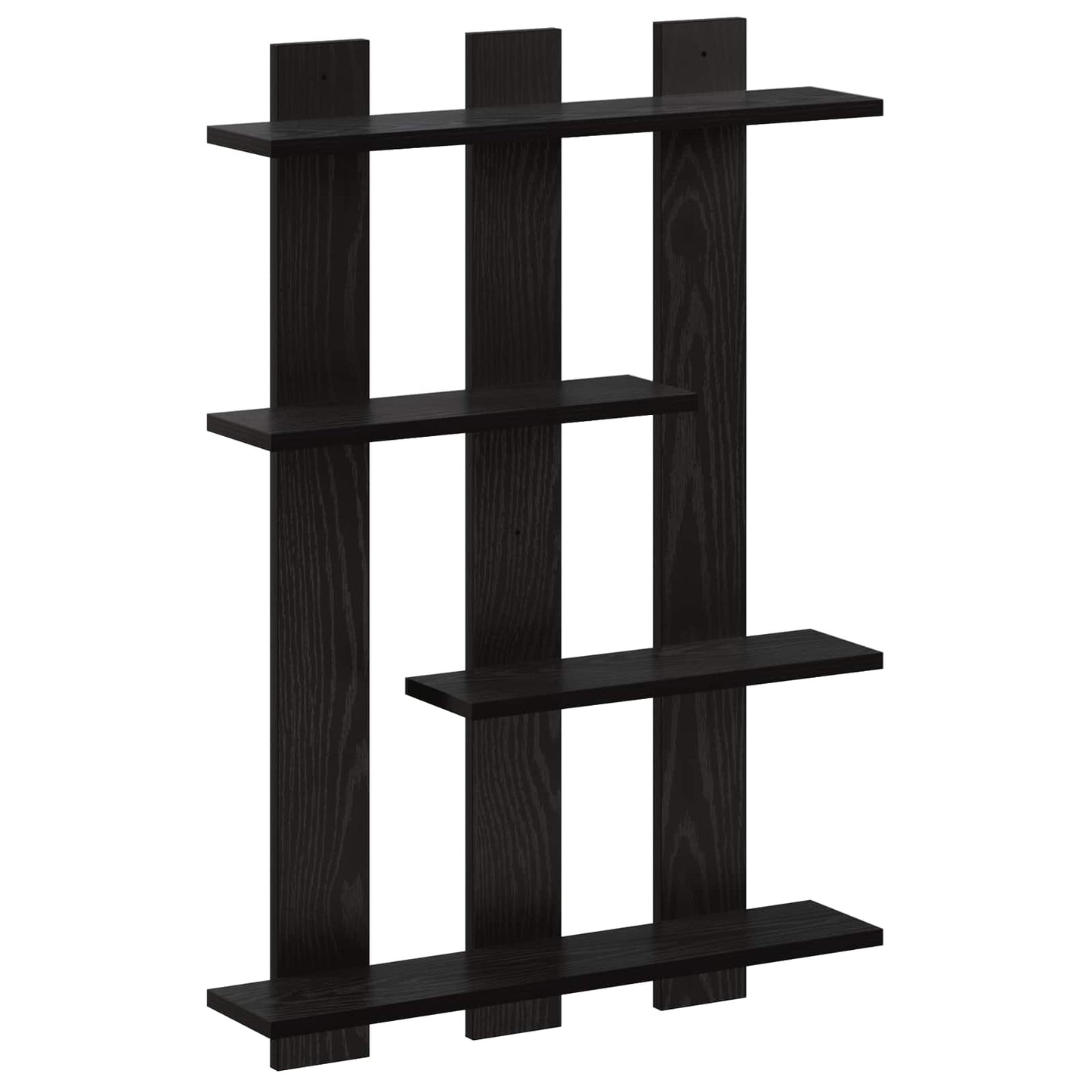 Wall Shelf Black Oak 61 x 13.5 x 88 cm Engineered Wood