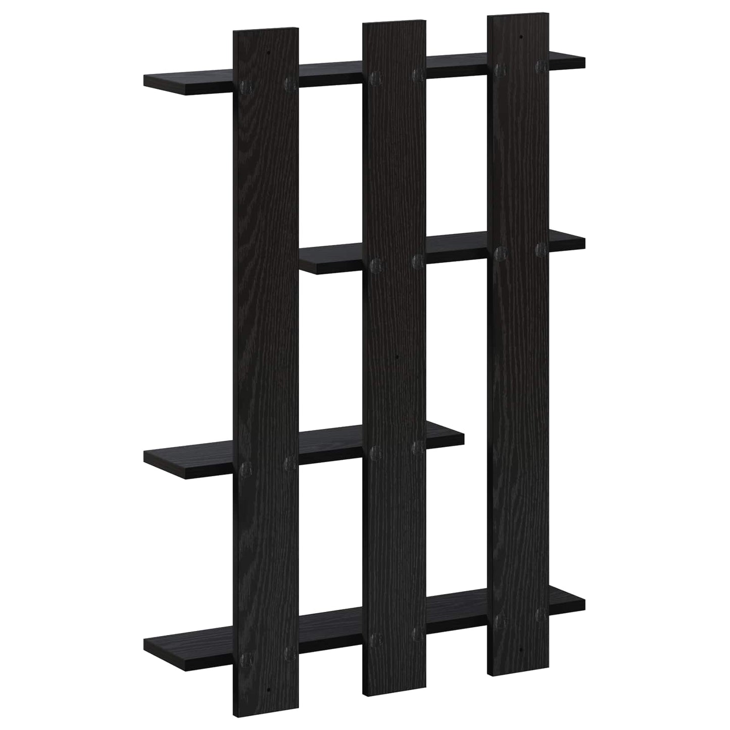 Wall Shelf Black Oak 61 x 13.5 x 88 cm Engineered Wood