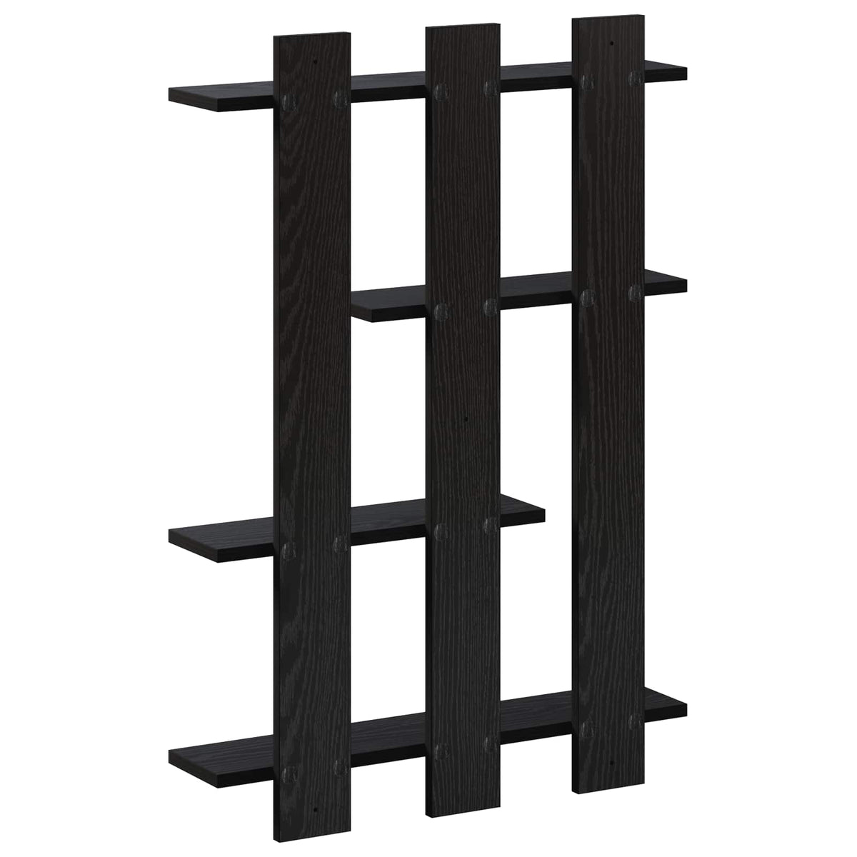Wall Shelf Black Oak 61 x 13.5 x 88 cm Engineered Wood
