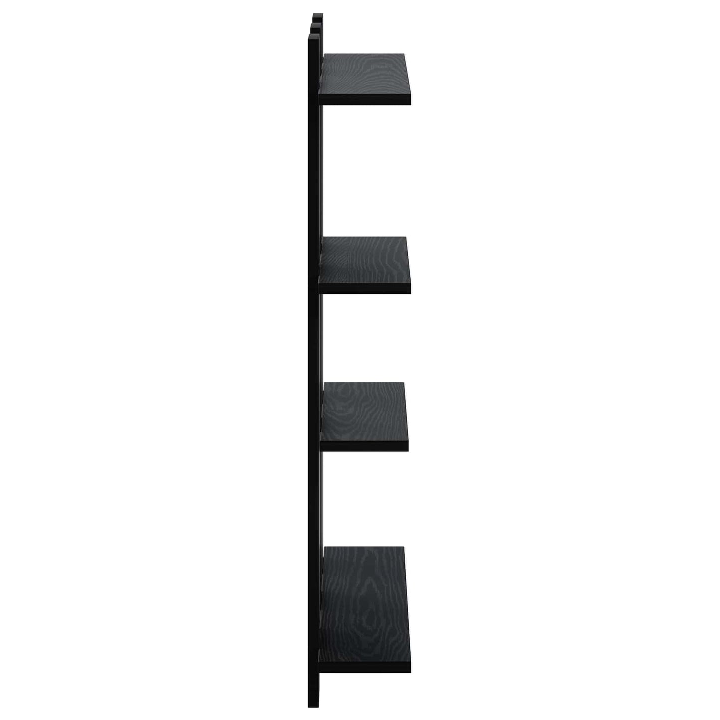 Wall Shelf Black Oak 61 x 13.5 x 88 cm Engineered Wood