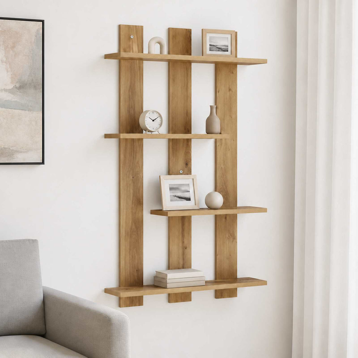 Wall Shelf Artisan Oak 61 x 13.5 x 88 cm Engineered Wood