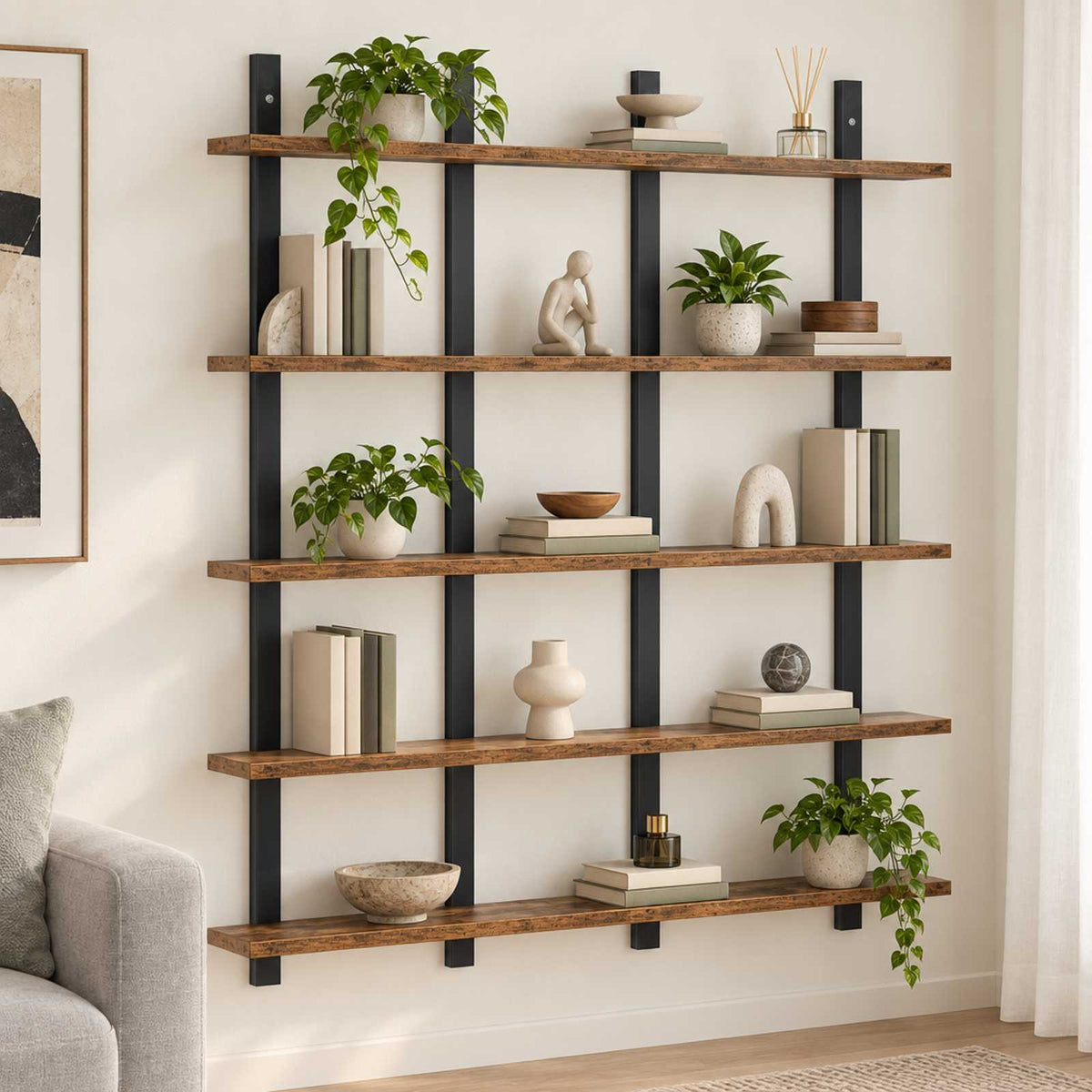 Wall Shelf Old Wood 102 x 13.5 x 102 cm Engineered Wood