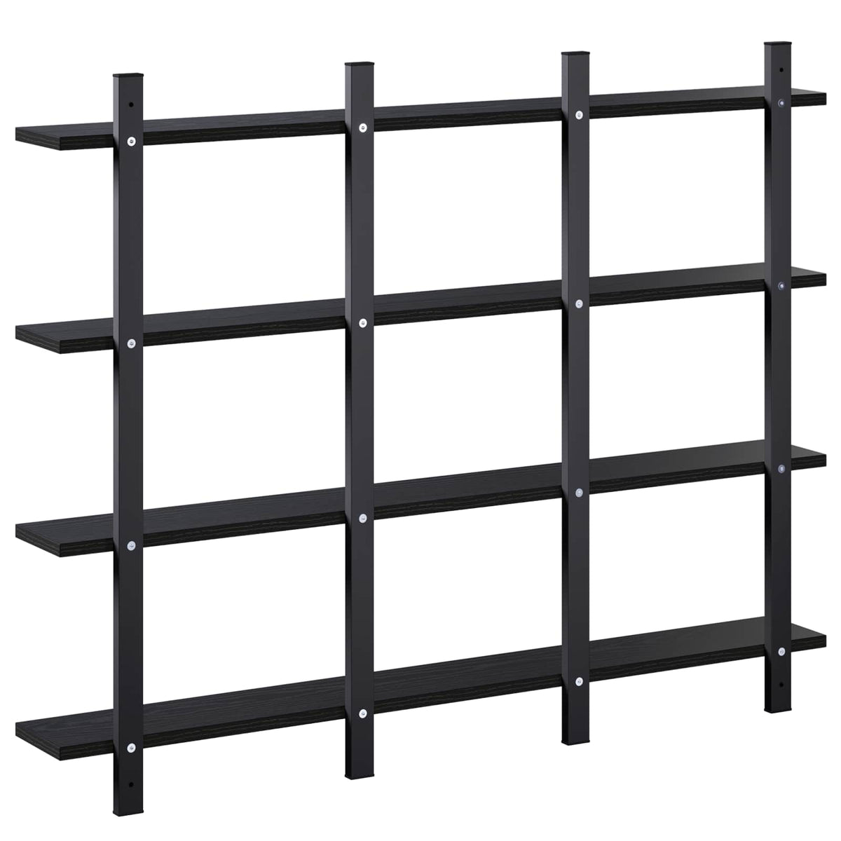 Wall Shelf Black Oak 102 x 13.5 x 80 cm Engineered Wood