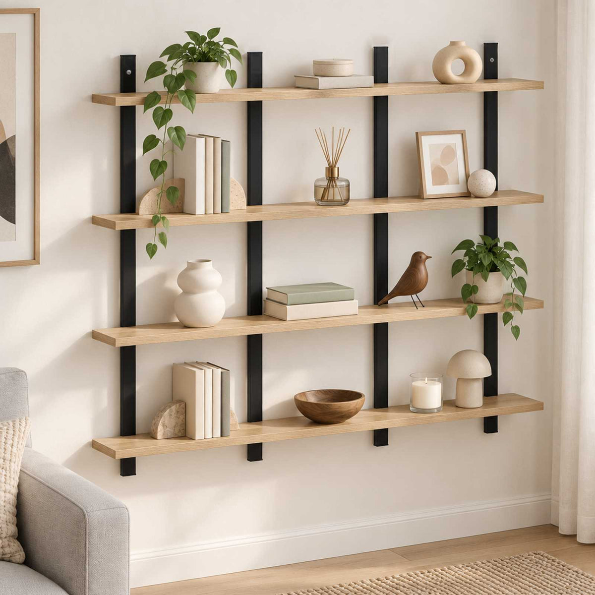 Wall Shelf Sonoma Oak 102 x 13.5 x 80 cm Engineered Wood