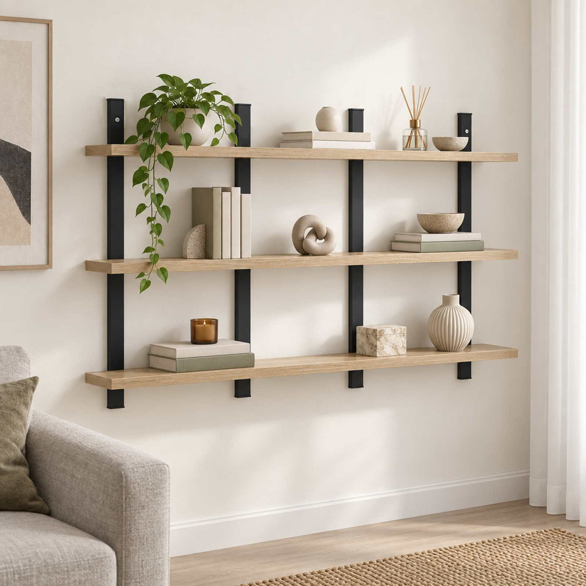 Wall Shelf Sonoma Oak 102 x 13.5 x 58 cm Engineered Wood
