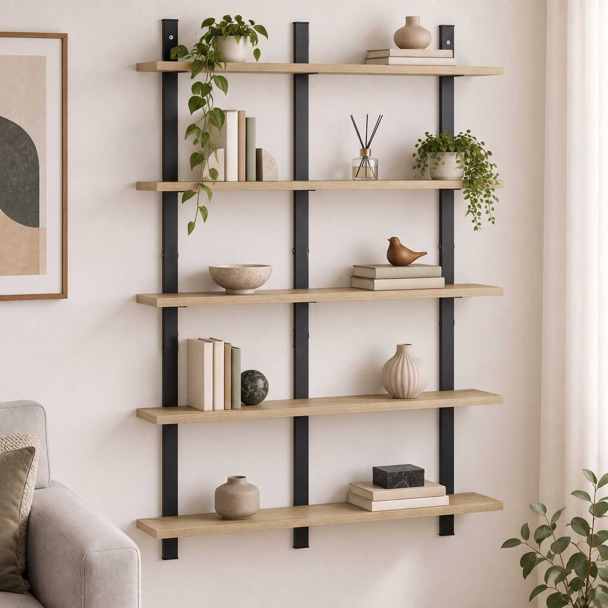 Wall Shelf Sonoma Oak 79.5 x 13.5 x 102 cm Engineered Wood
