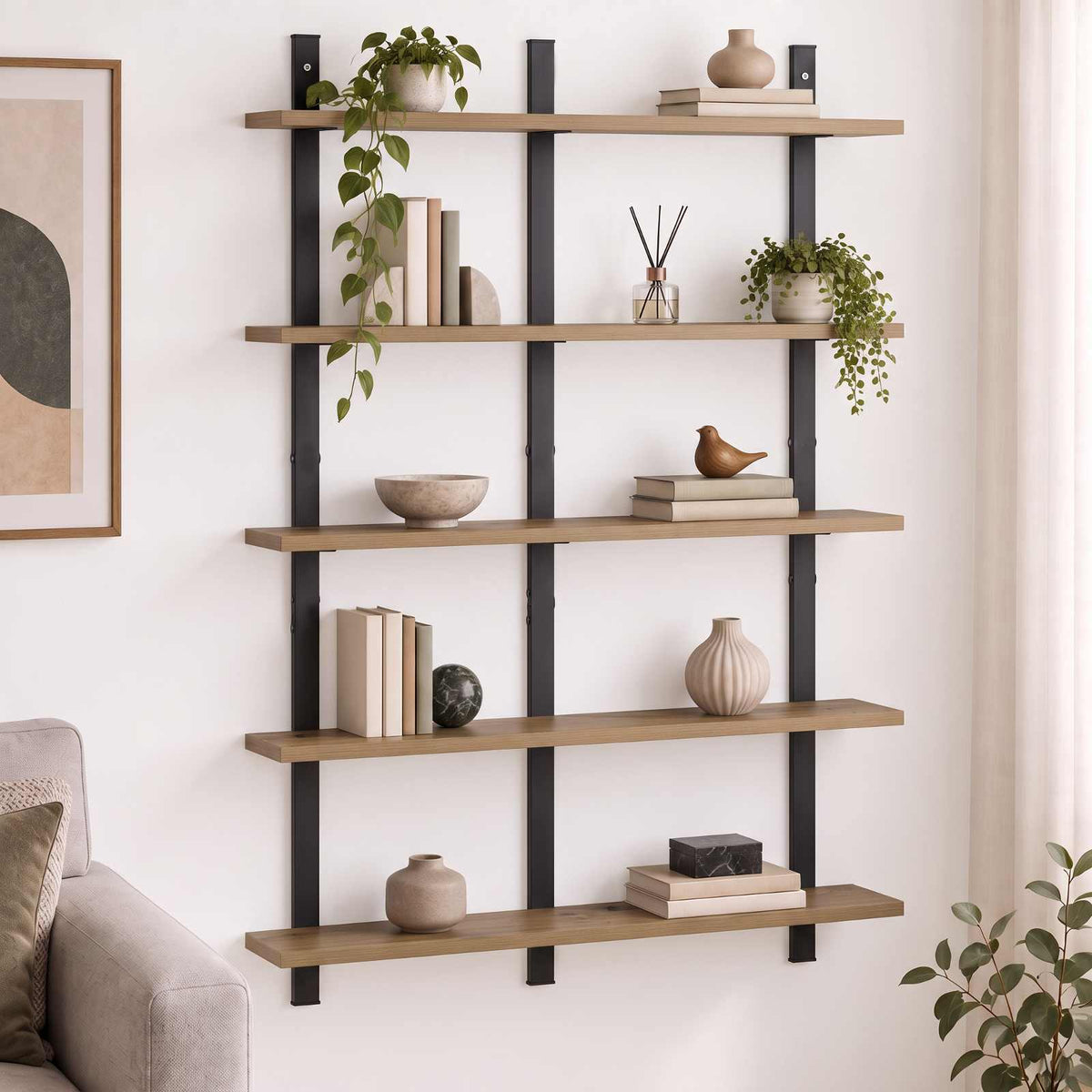 Wall Shelf Artisan Oak 79.5 x 13.5 x 102 cm Engineered Wood