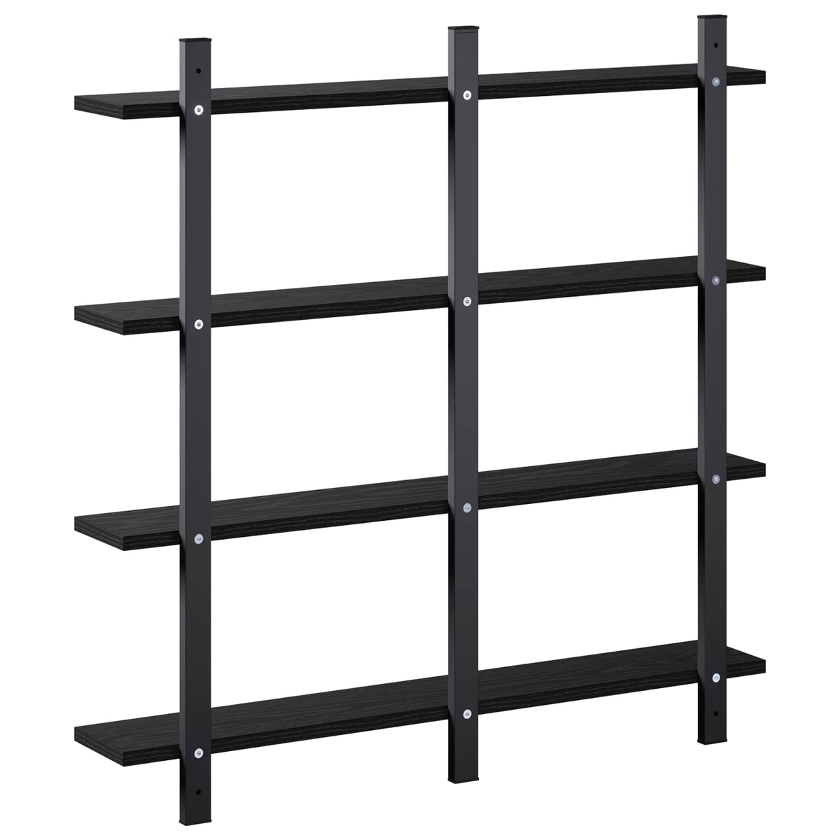 Wall Shelf Black Oak 79.5 x 13.5 x 80 cm Engineered Wood