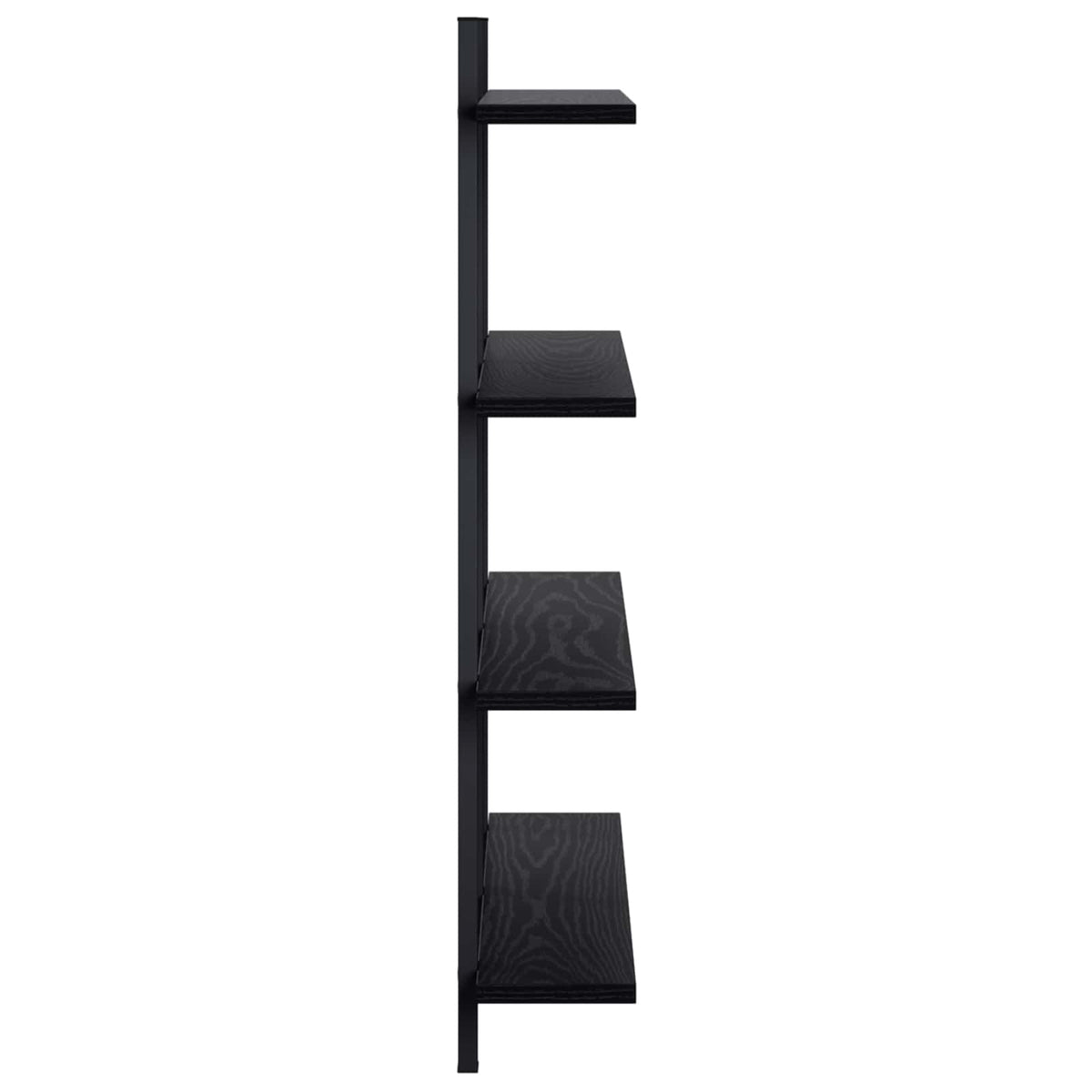 Wall Shelf Black Oak 79.5 x 13.5 x 80 cm Engineered Wood