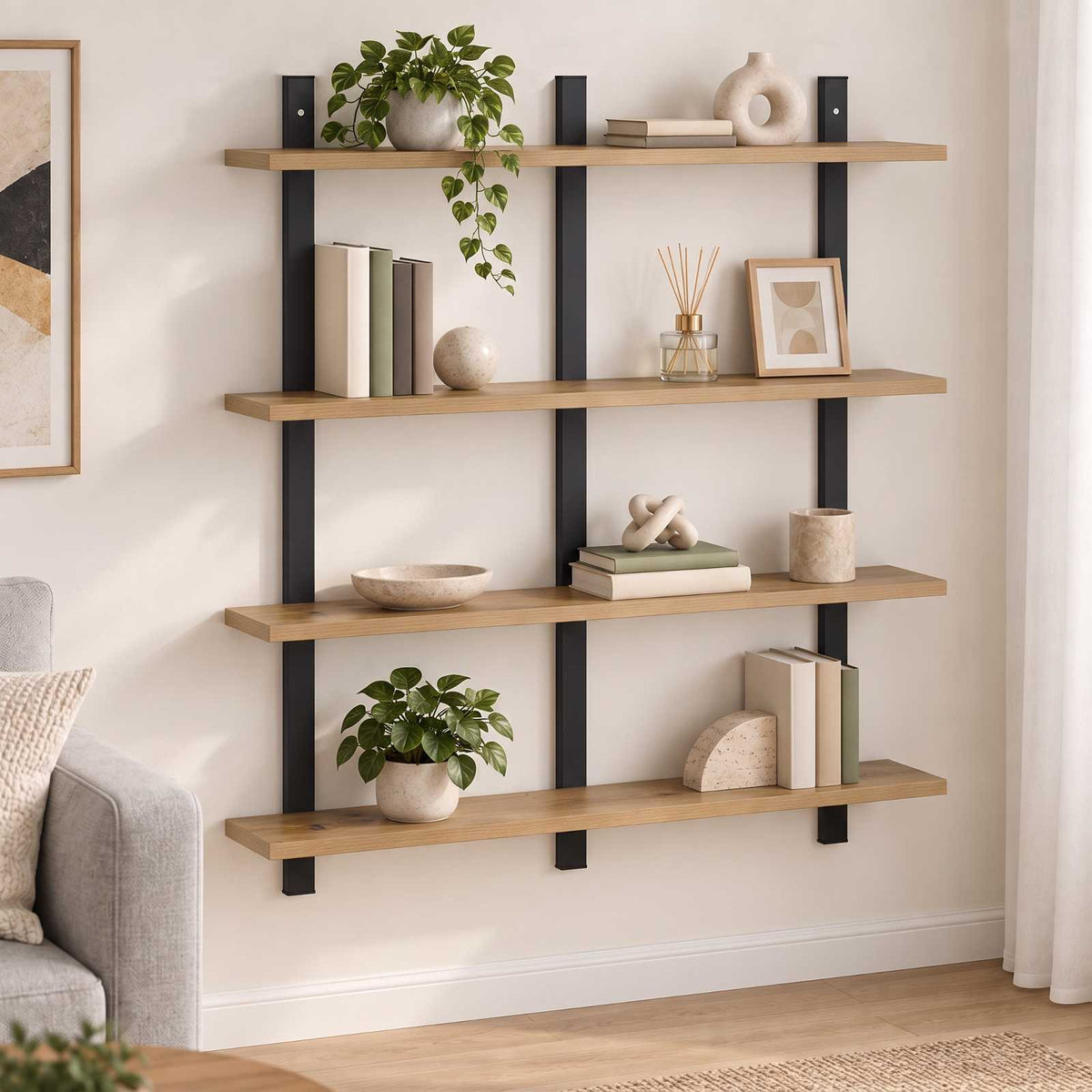 Wall Shelf Artisan Oak 79.5 x 13.5 x 80 cm Engineered Wood