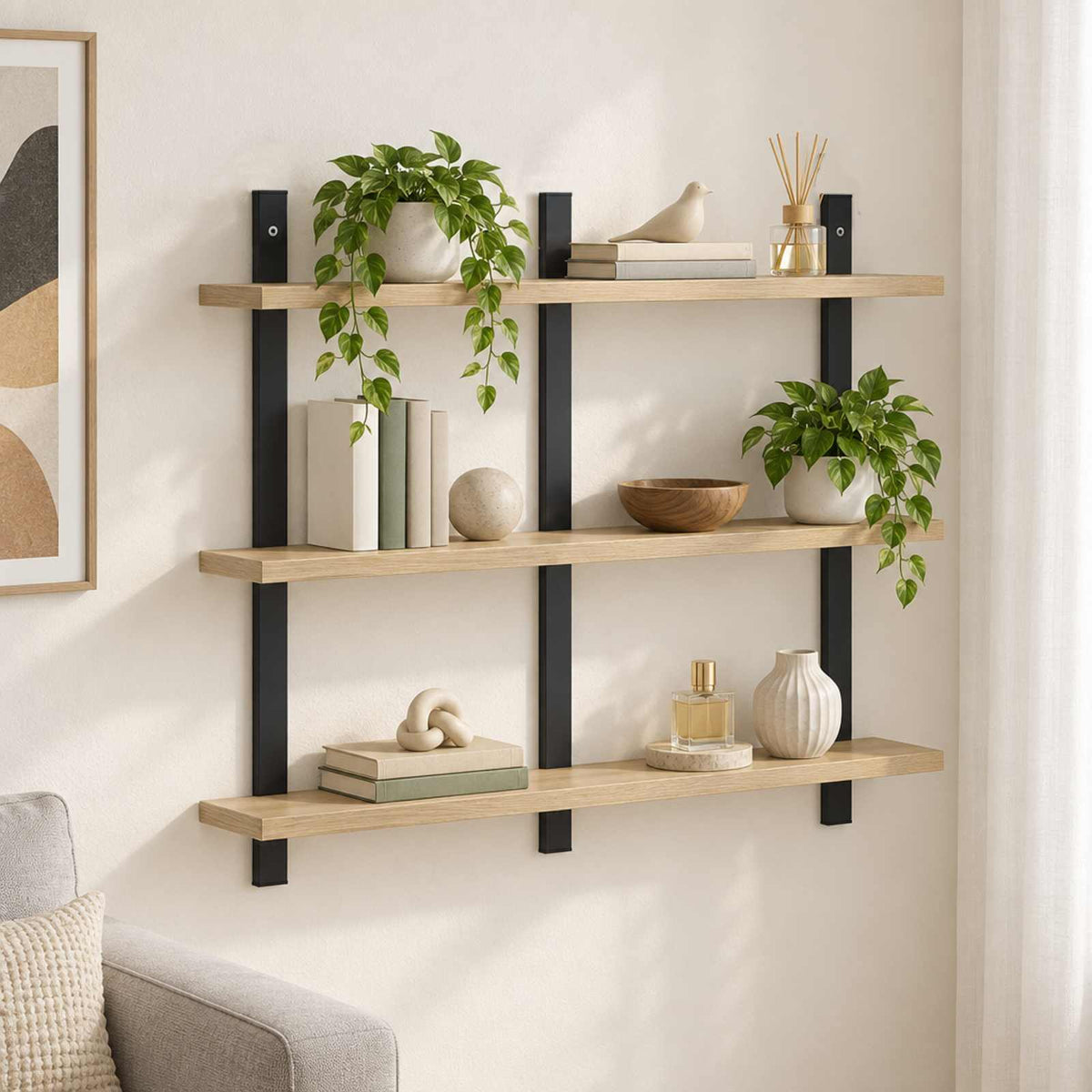 Wall Shelf Sonoma Oak 79.5 x 13.5 x 58 cm Engineered Wood