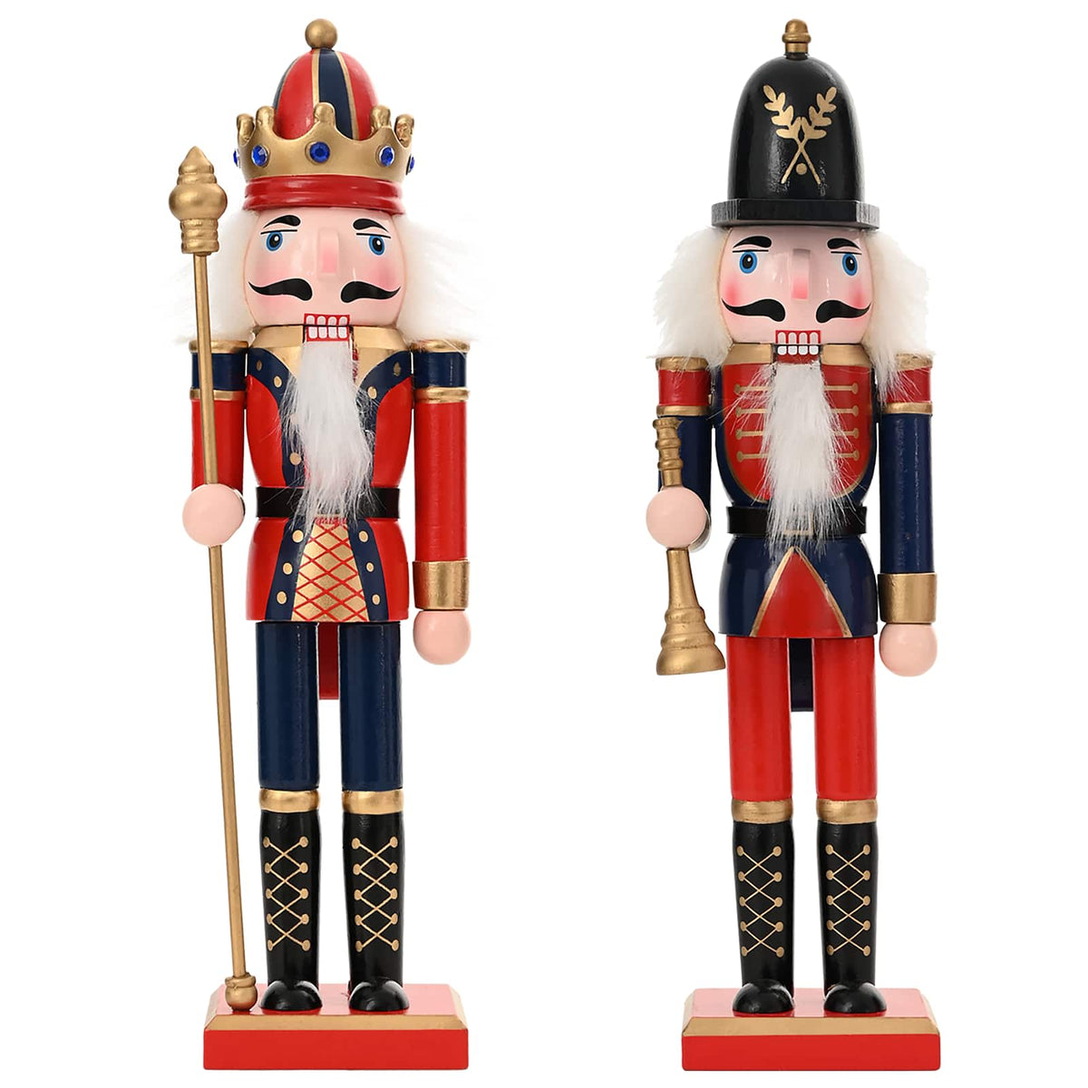 Christmas Nutcracker TURKU 2 pcs Red and Black 30 cm