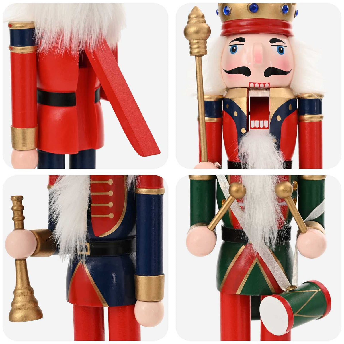 Christmas Nutcracker TURKU 4 pcs Red and Black 30 cm