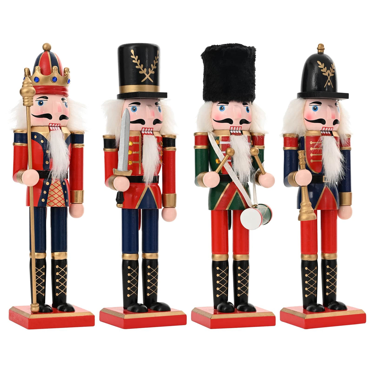 Christmas Nutcracker TURKU 4 pcs Red and Black 30 cm